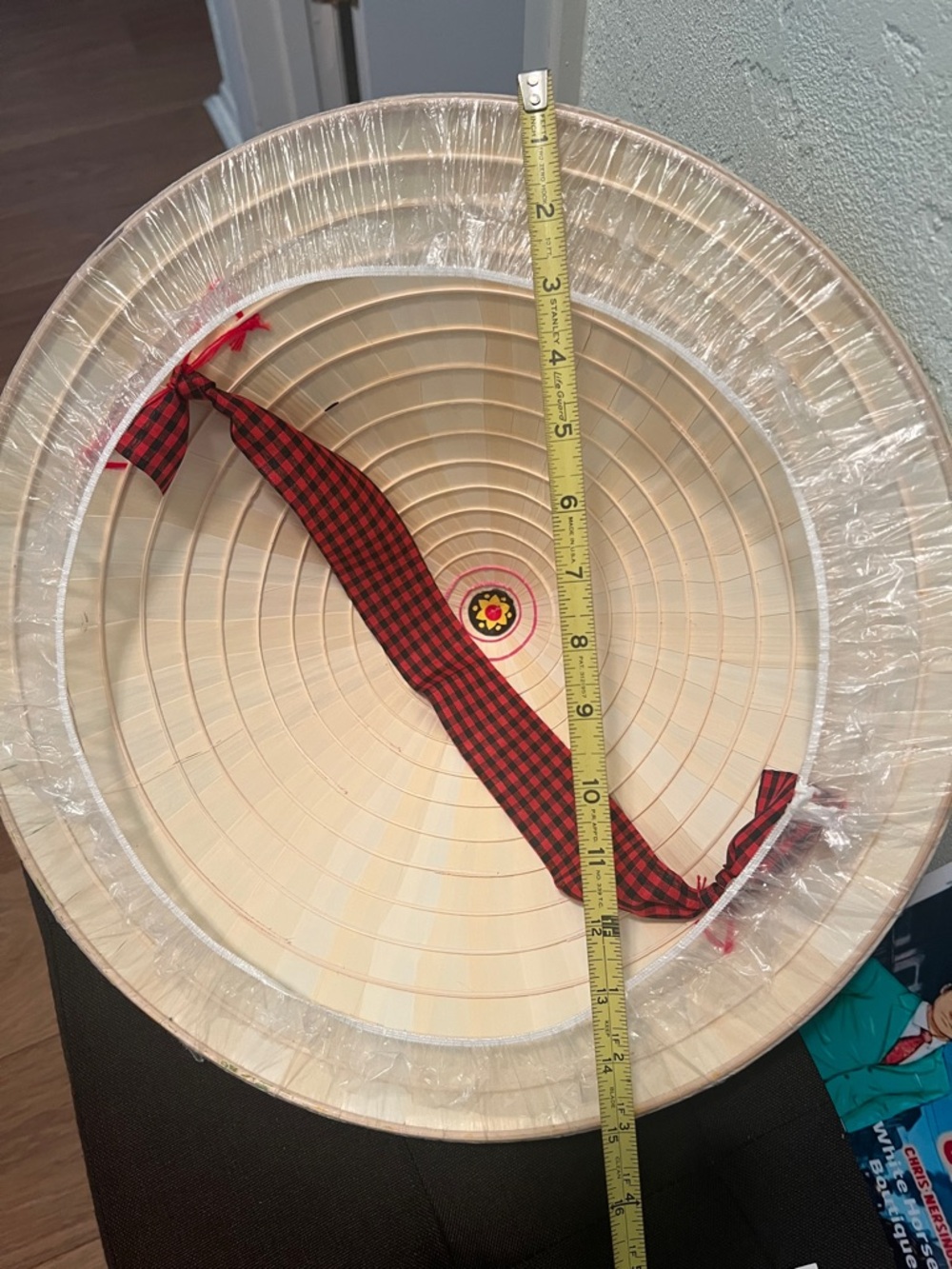 #1679** Hand-Painted Conical Asian Sun Hat - Pink Blossom Design - Picture 6 of 13